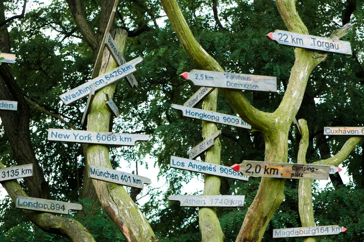 Wegweiser bei Dommitzsch