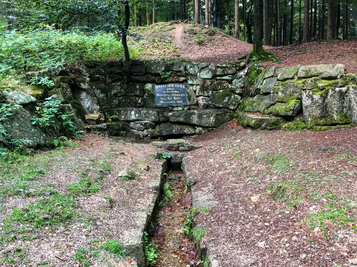 Quelle der Saale, gefasst von den Städten Münchberg, Schwarzenbach, Hof, Halle, Weissenfels