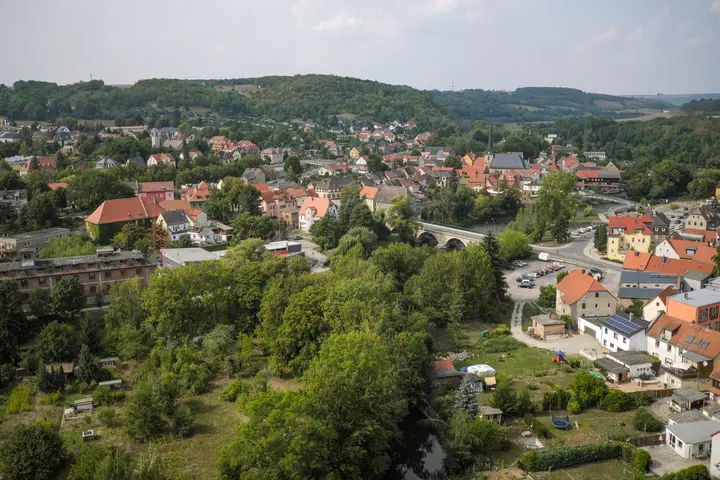 Blick auf Camburg von der Burg Camburg aus
