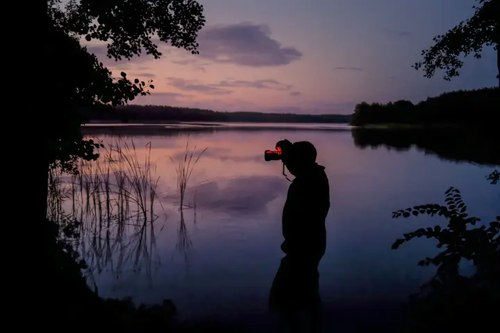 Fotosession beim Sonnenuntergang am Dranser See