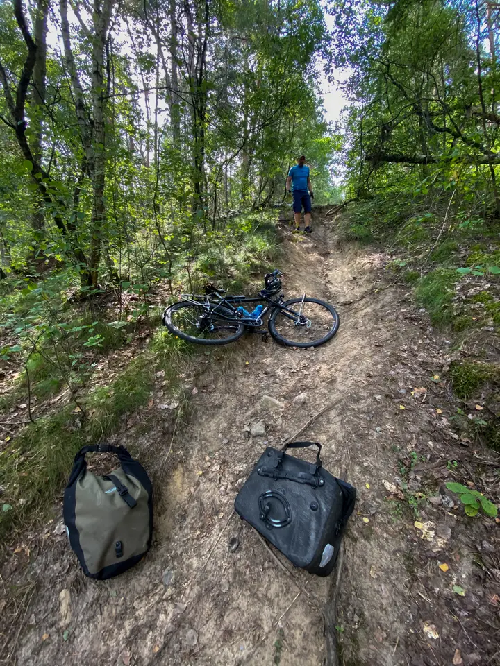 Steiler Anstieg am Glauer Berg