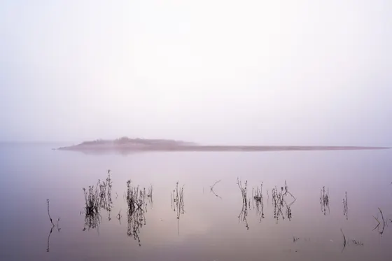 Kleine Sandbbank auf der Elbe bei Mödlich