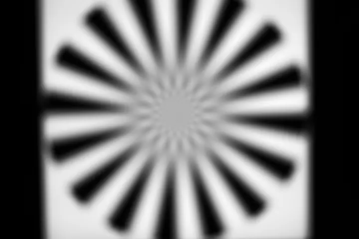 Siemensstern, Fuji X 50mm f2.0, fokussiert auf unendlich