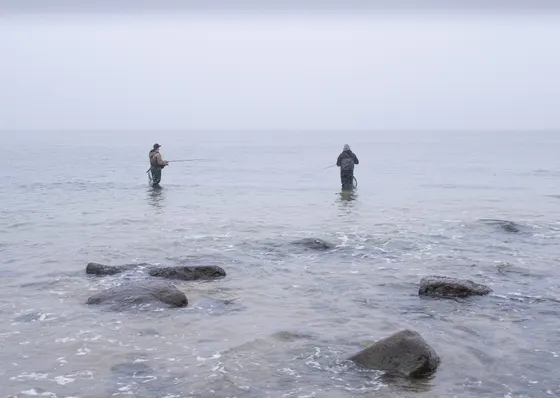 Angler am Strand von Nonnevitz