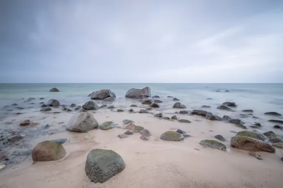 Langzeitaufnahme am Strand von Nonnevitz