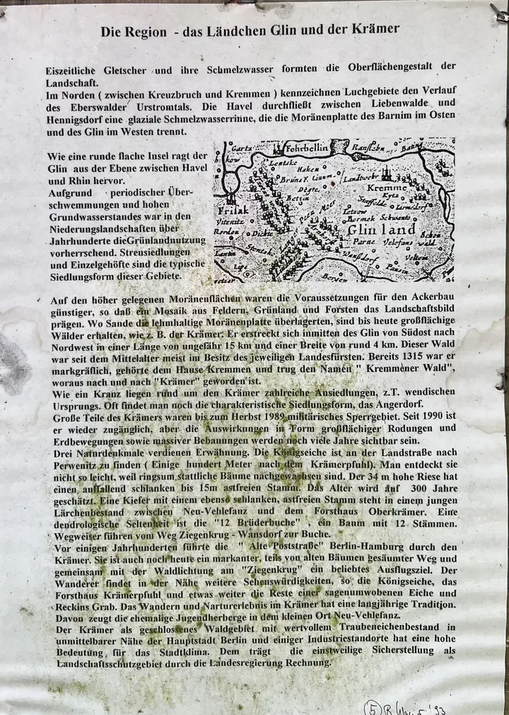 Infotafel über den Krämer an der Poststation Ziegenkrug