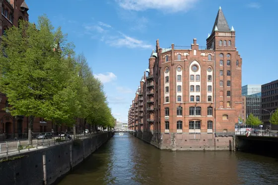 Blick in die Speicherstadt, St Annen Fleet