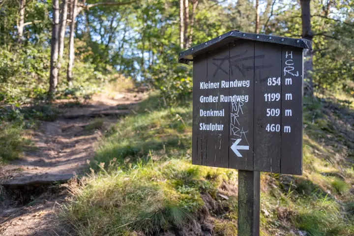 Wander-Wegweiser am Gollenberg