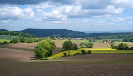 Blick vom Eschenberg nach Gelliehausen