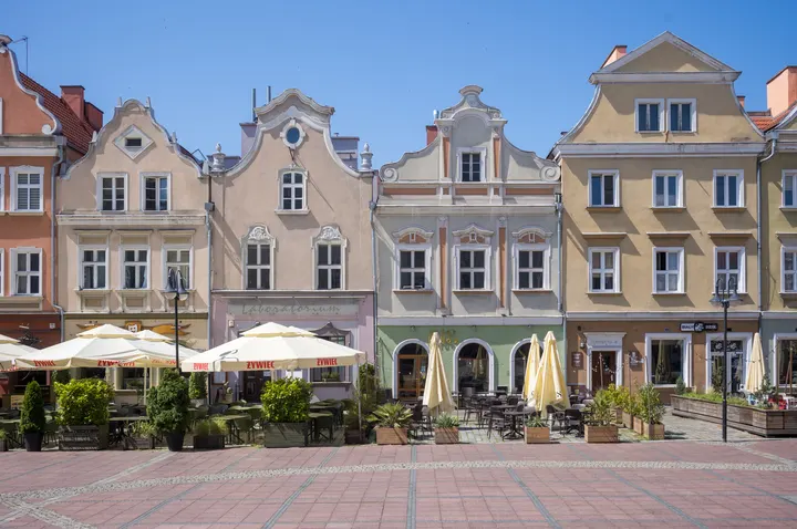 Farbenfrohe Bürgerhäuser am Rynek in Opole/Oppeln