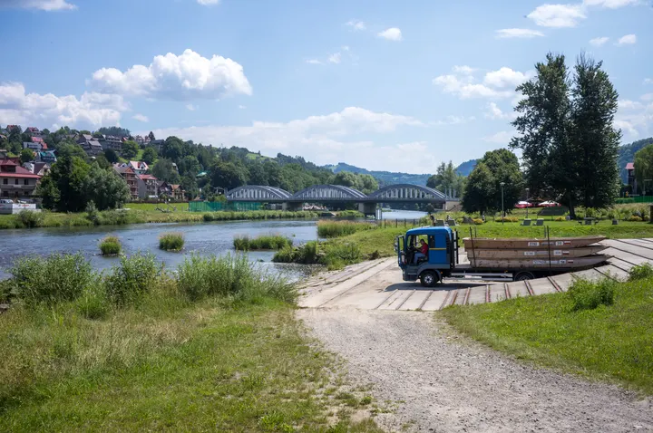 Der Fluss Dunajcem bei Krościenko