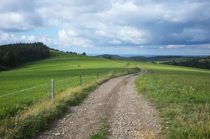 Wege in den Niederen Beskiden zwischen Puławy Górne und dem Berg Dzial