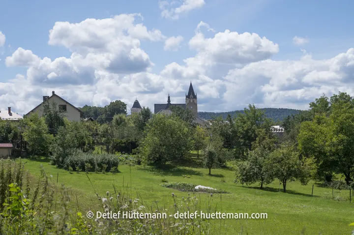 Blick auf das Schloss von Lesko