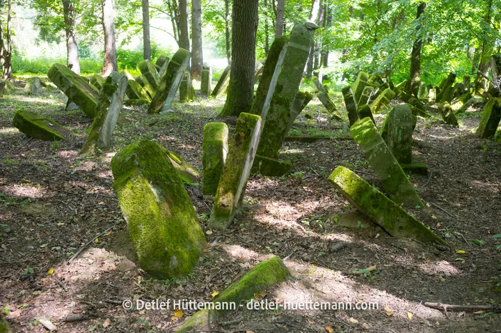 Grabsteine auf dem jüdischen Friedhof von Lesko