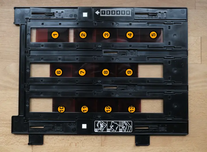 Bestückung des Halters in der Reihenfolge der Bildnummern