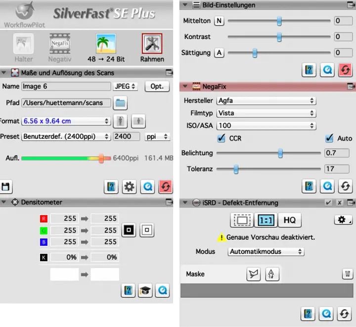 Silverfast Einstellungen