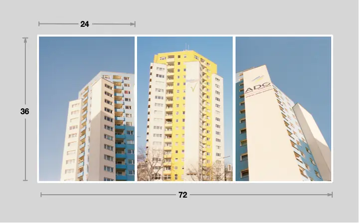 Triptychon Konzept aus Hochformatbildern
